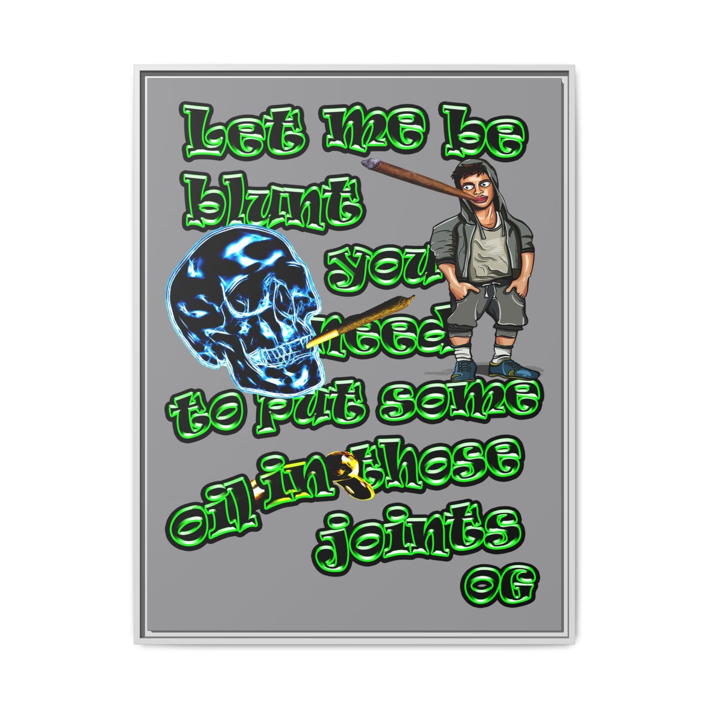 og - framed canvas art (grey)