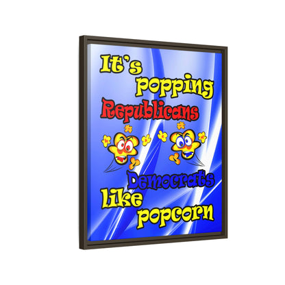 popping like popcorn - framed canvas art (blue-white wave)