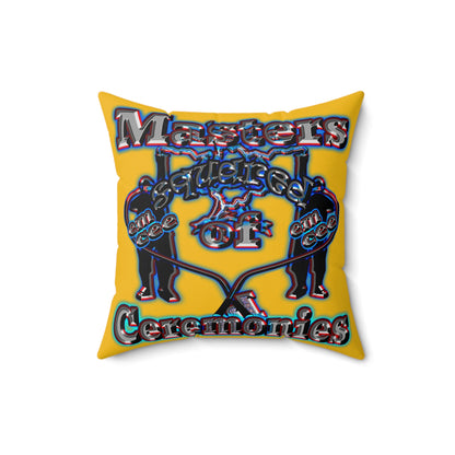 em cee squared - Spun Polyester Square Pillow - (yellow)