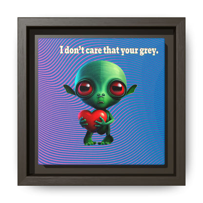 I don't care that your grey - framed canvas art (light blue-purple wave)