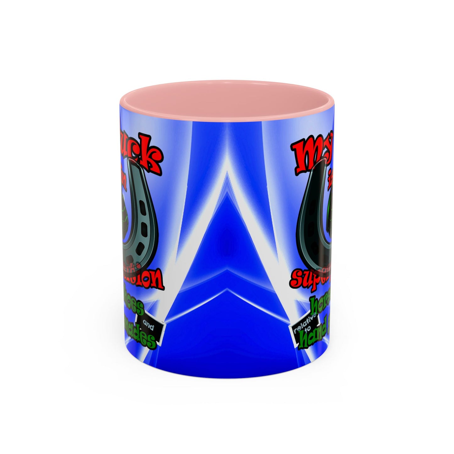 my luck - Accent Mug (blue-white wave)