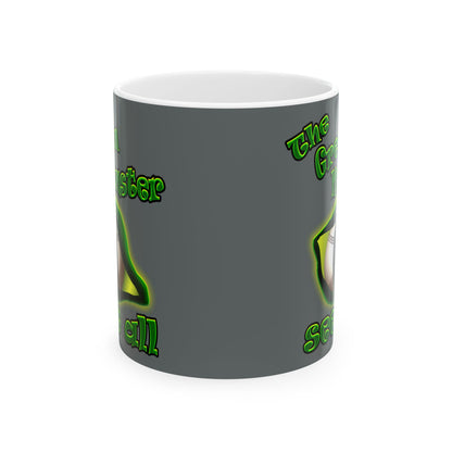 green monster - White Mug (dark grey)
