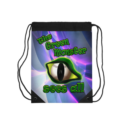 green monster - Drawstring Bag (grey-pink wave)