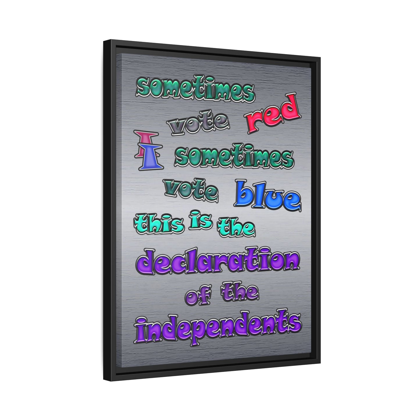 declaration of the independents - framed canvas art (brushed nickel)