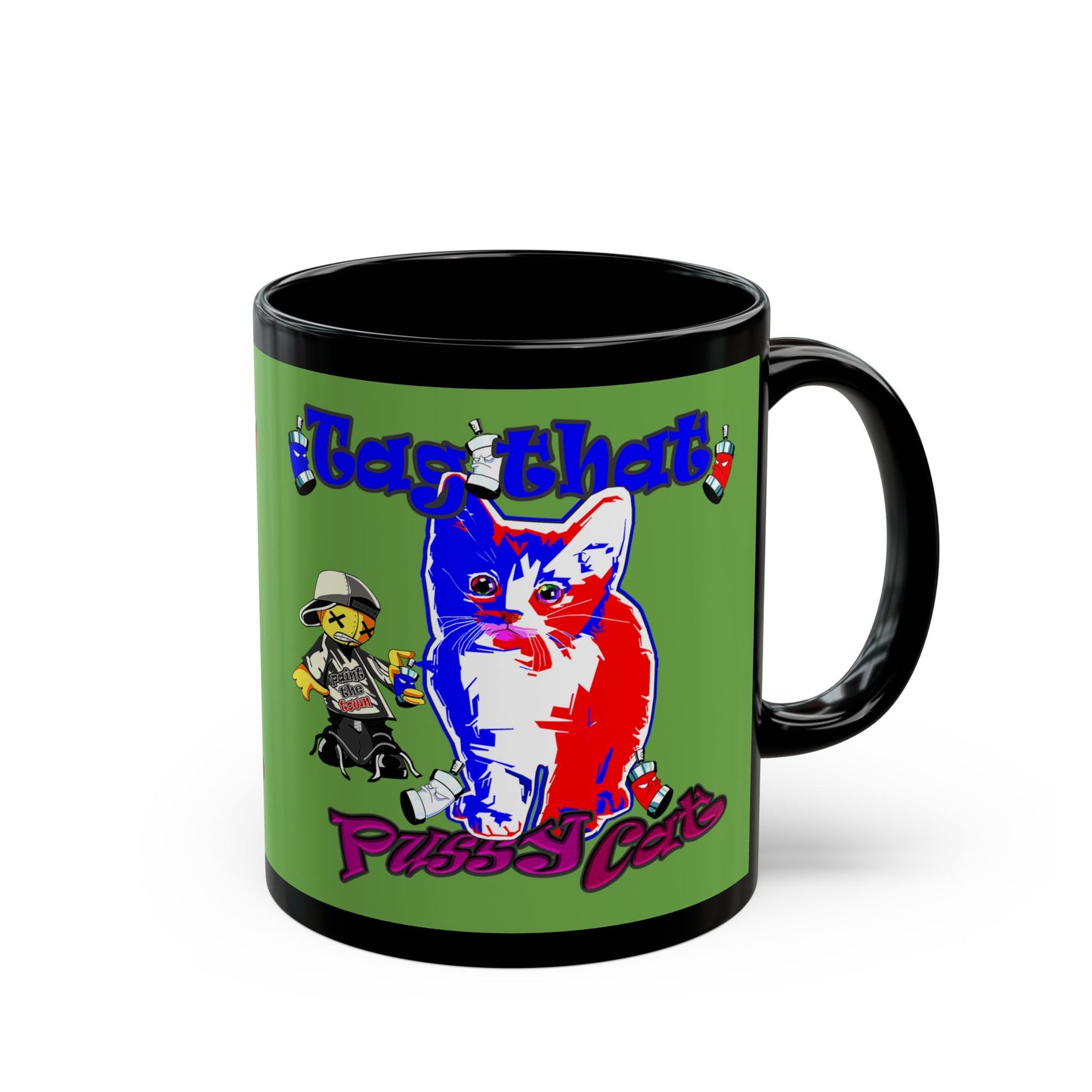 tag that - Black Mug (green)