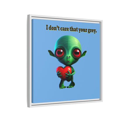 I don't care that your grey - framed canvas art (light blue)