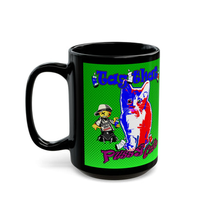 tag that - Black Mug (logo green)
