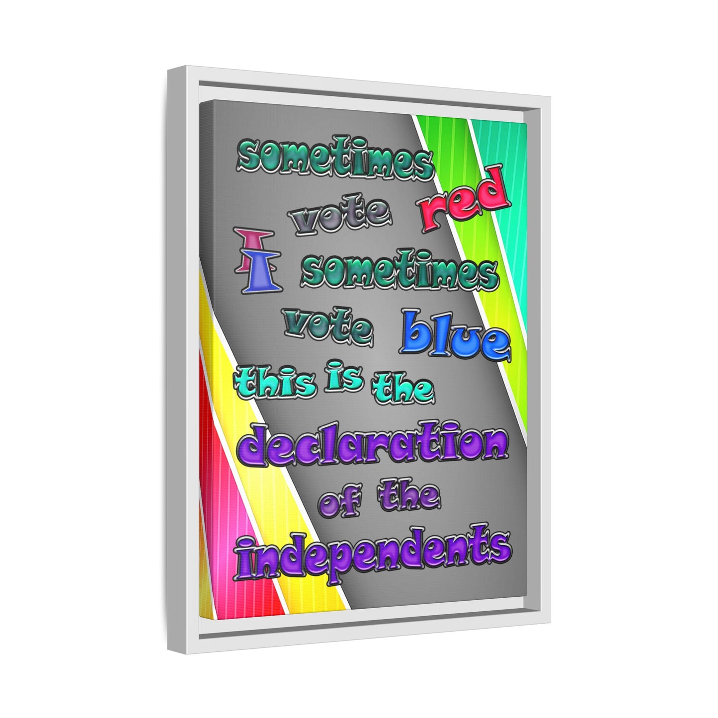 declaration of the independents - framed canvas art (rainbow split)