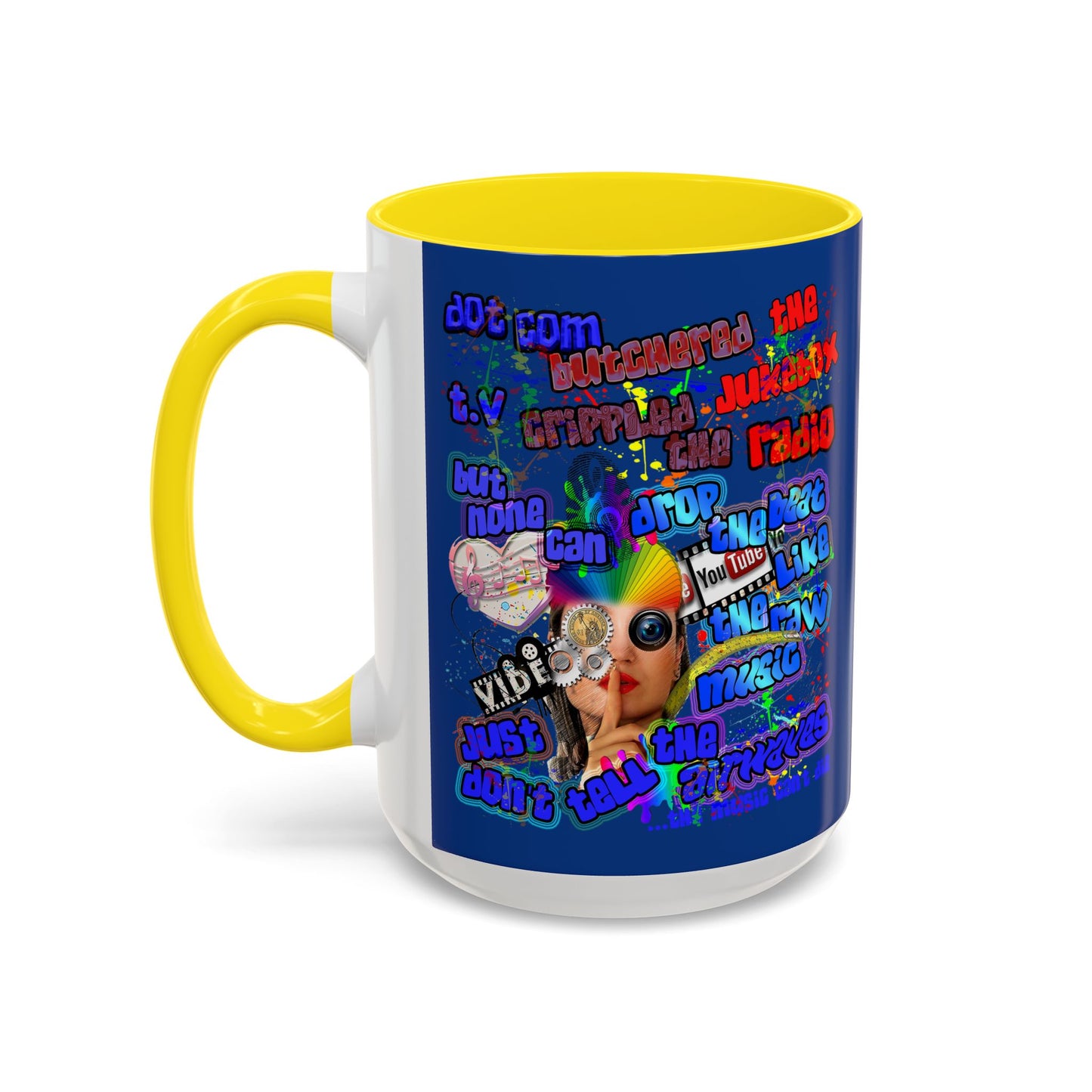 drop the beat - Accent Mug (dark blue)