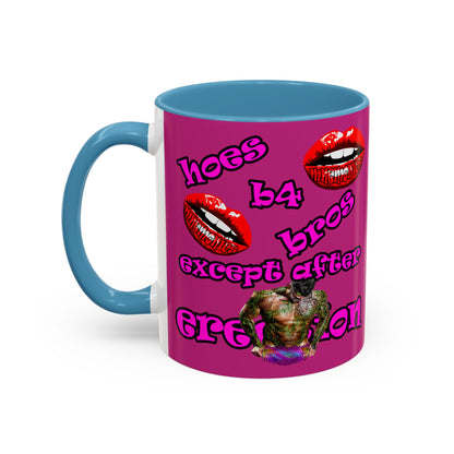 hoes b4 bros - Accent Mug (pink)