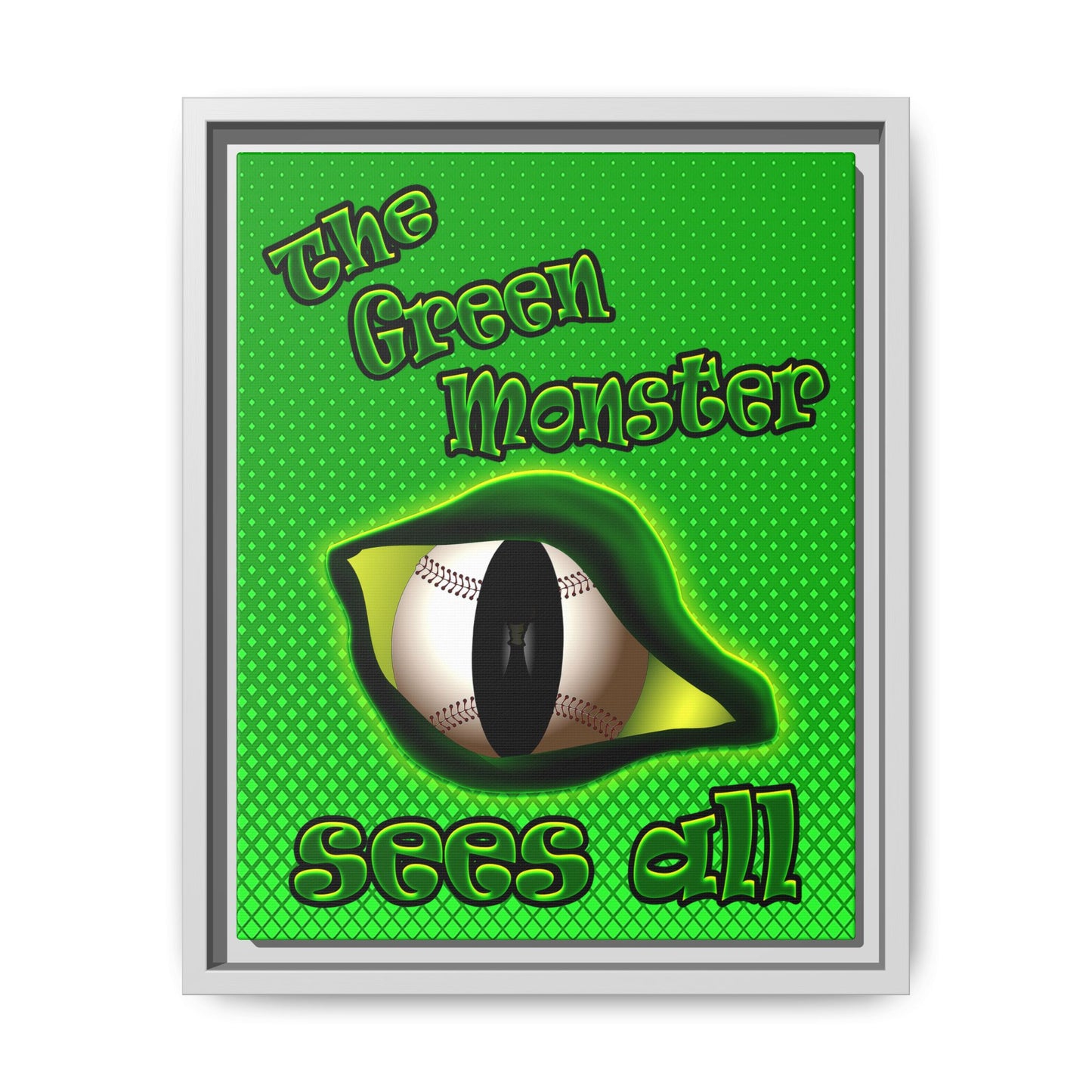 green monster - framed canvas art (logo green)