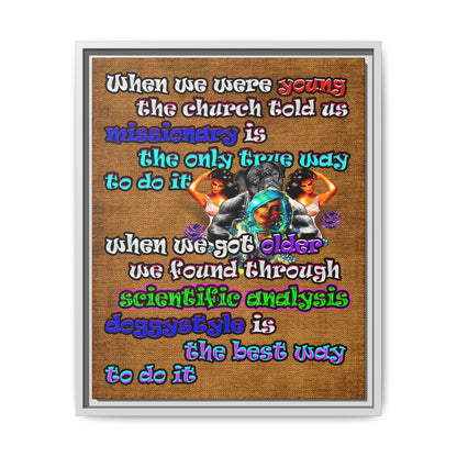 doggystyle - framed canvas art (brown papyrus)