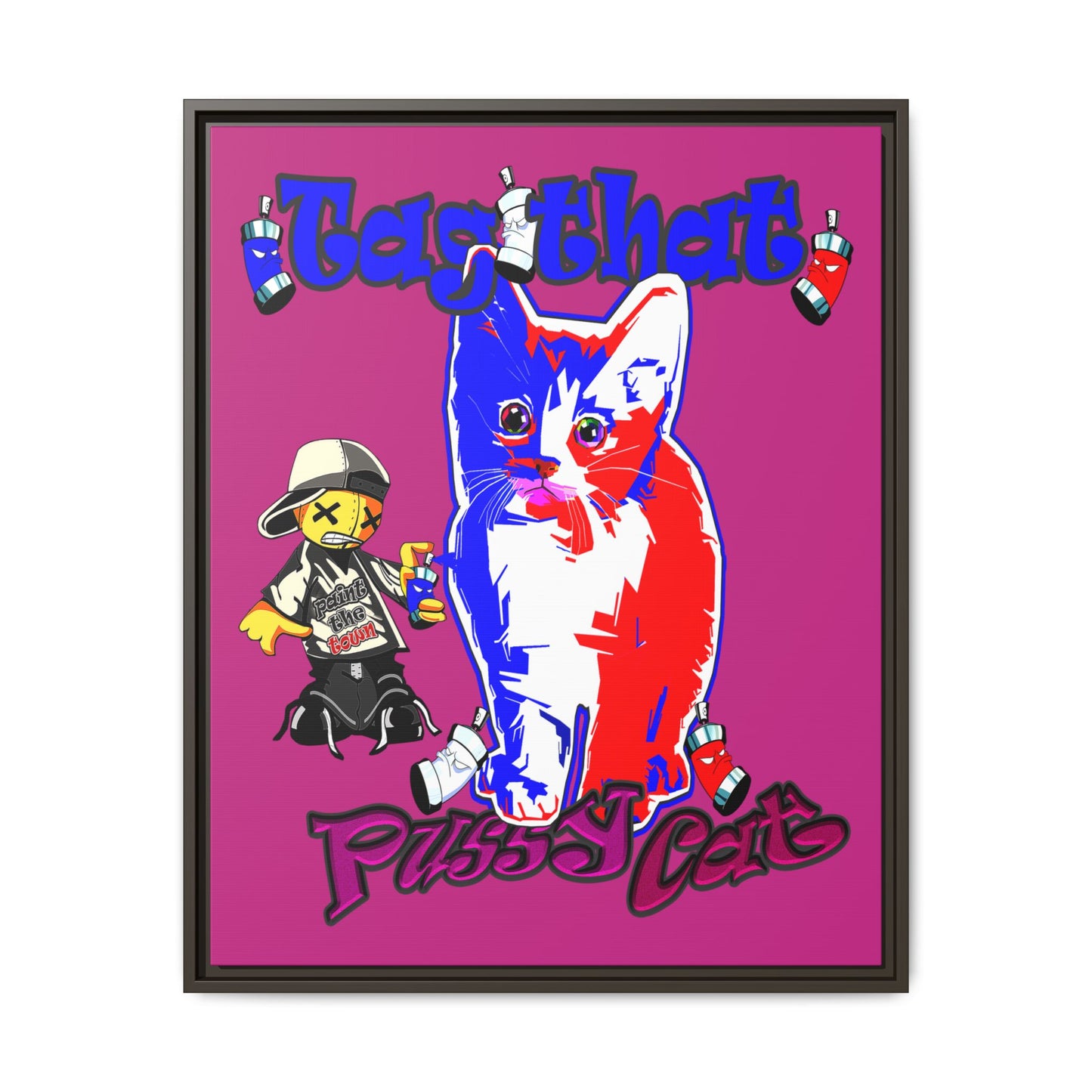 tag that - framed canvas art (pink)