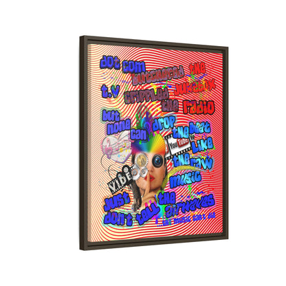 drop the beat - framed canvas art (yellow-orange wave)