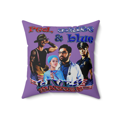 rw&b lives matter - Faux Suede Square Pillow - (light purple)