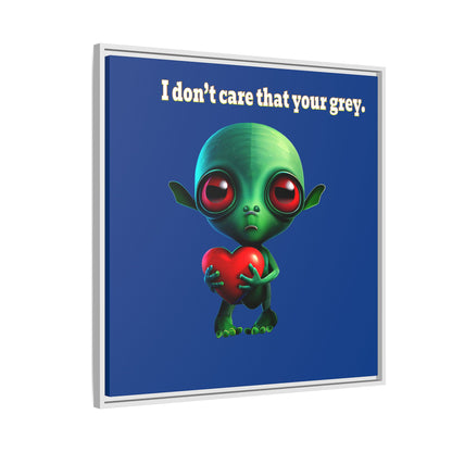 I don't care that your grey - framed canvas art (dark blue)