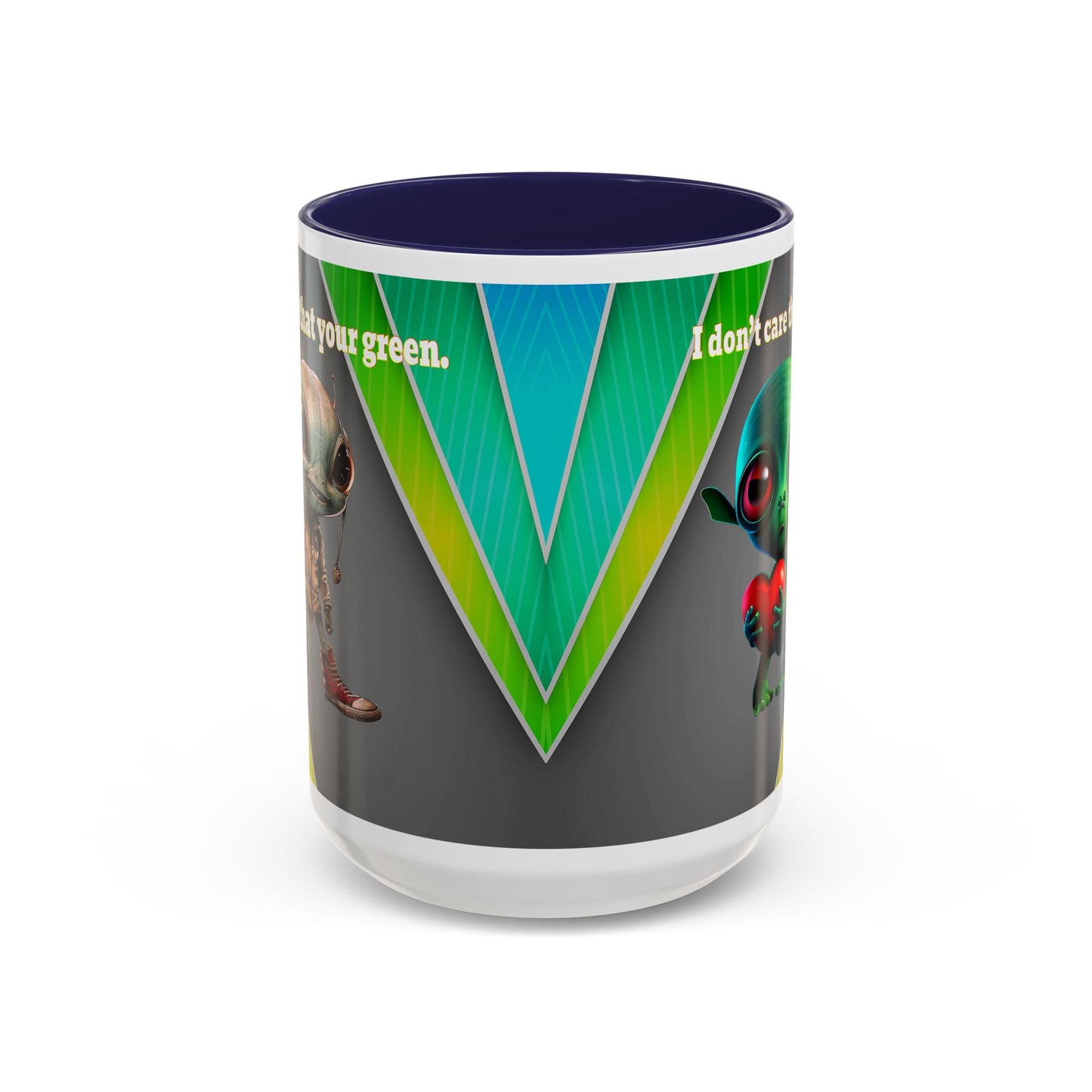 I don't care that your grey - Accent Mug (rainbow split)