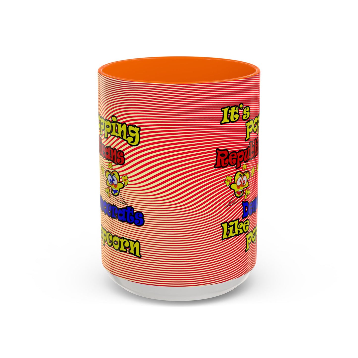 popping like popcorn - Accent Mug (yellow-orange wave)