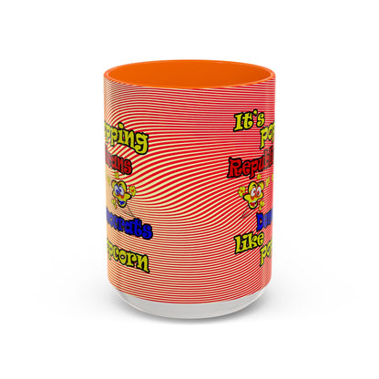 popping like popcorn - Accent Mug (yellow-orange wave)