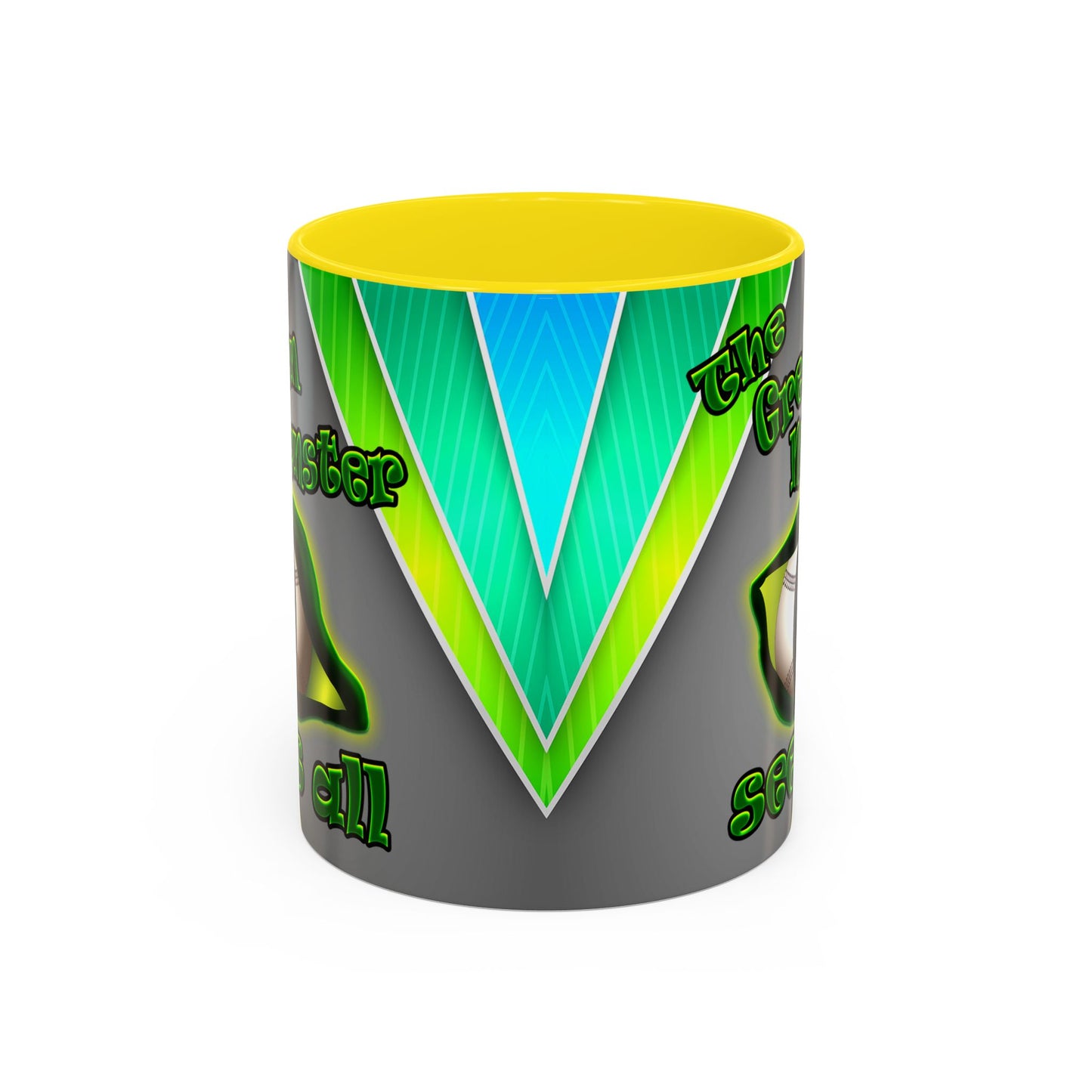 green monster - Accent Mug (rainbow split)