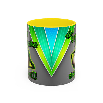 green monster - Accent Mug (rainbow split)