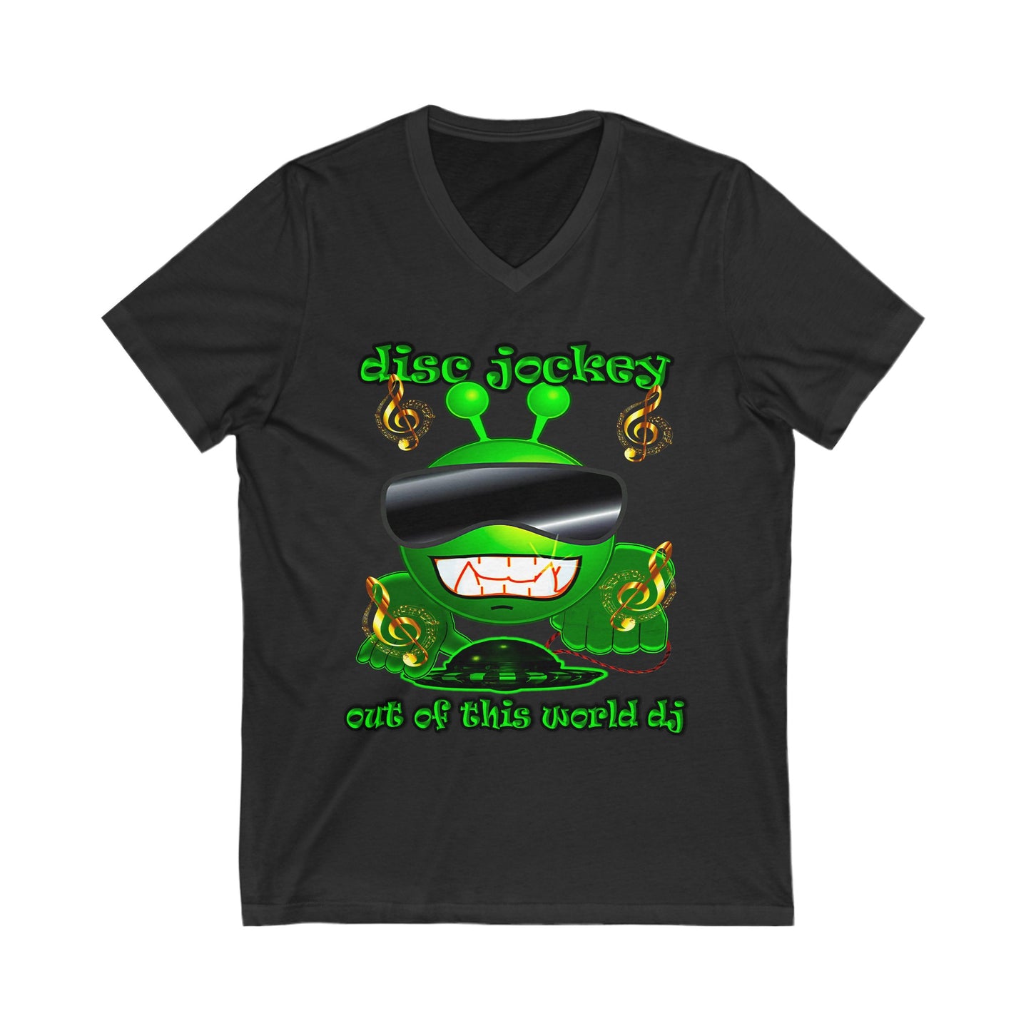 disc jockey - Unisex Jersey Short Sleeve V-Neck Tee