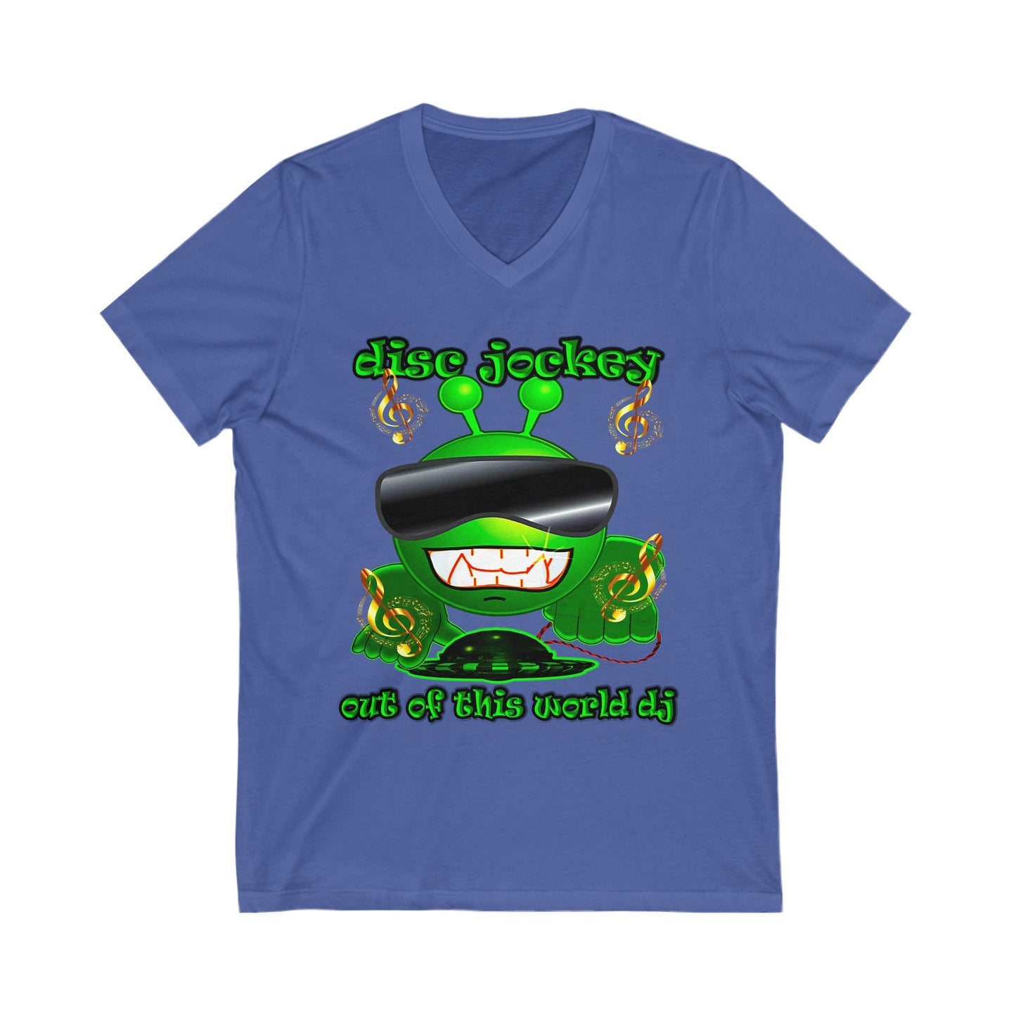 disc jockey - Unisex Jersey Short Sleeve V-Neck Tee