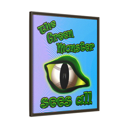 green monster - framed canvas art (light blue-purple wave)