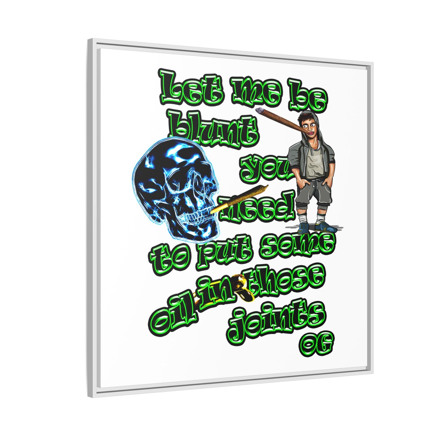 og - framed canvas art (white)