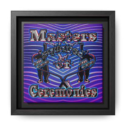 em cee squared - framed canvas art (purple wave)