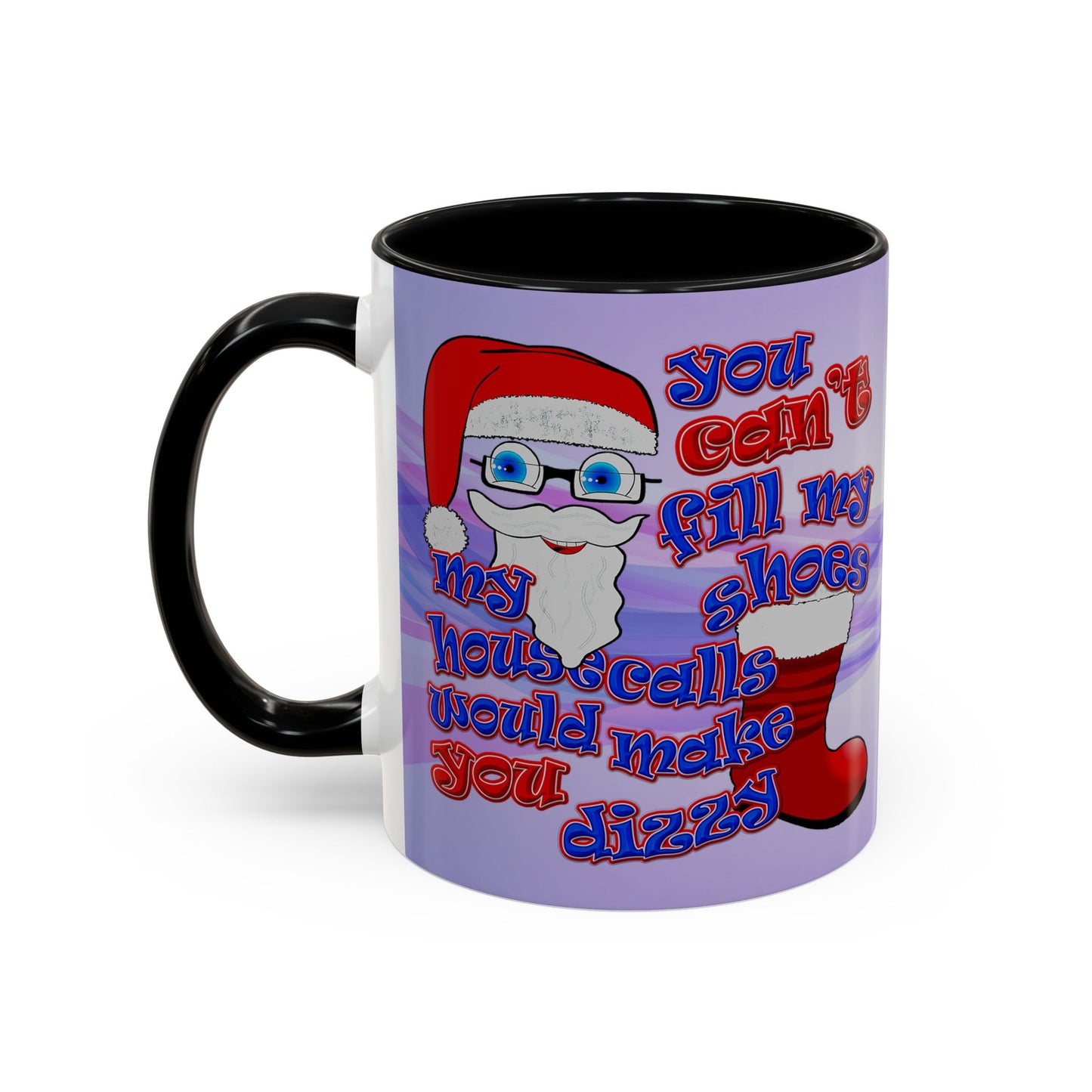 santa's shoes - Accent Mug (light blue-pink wave)