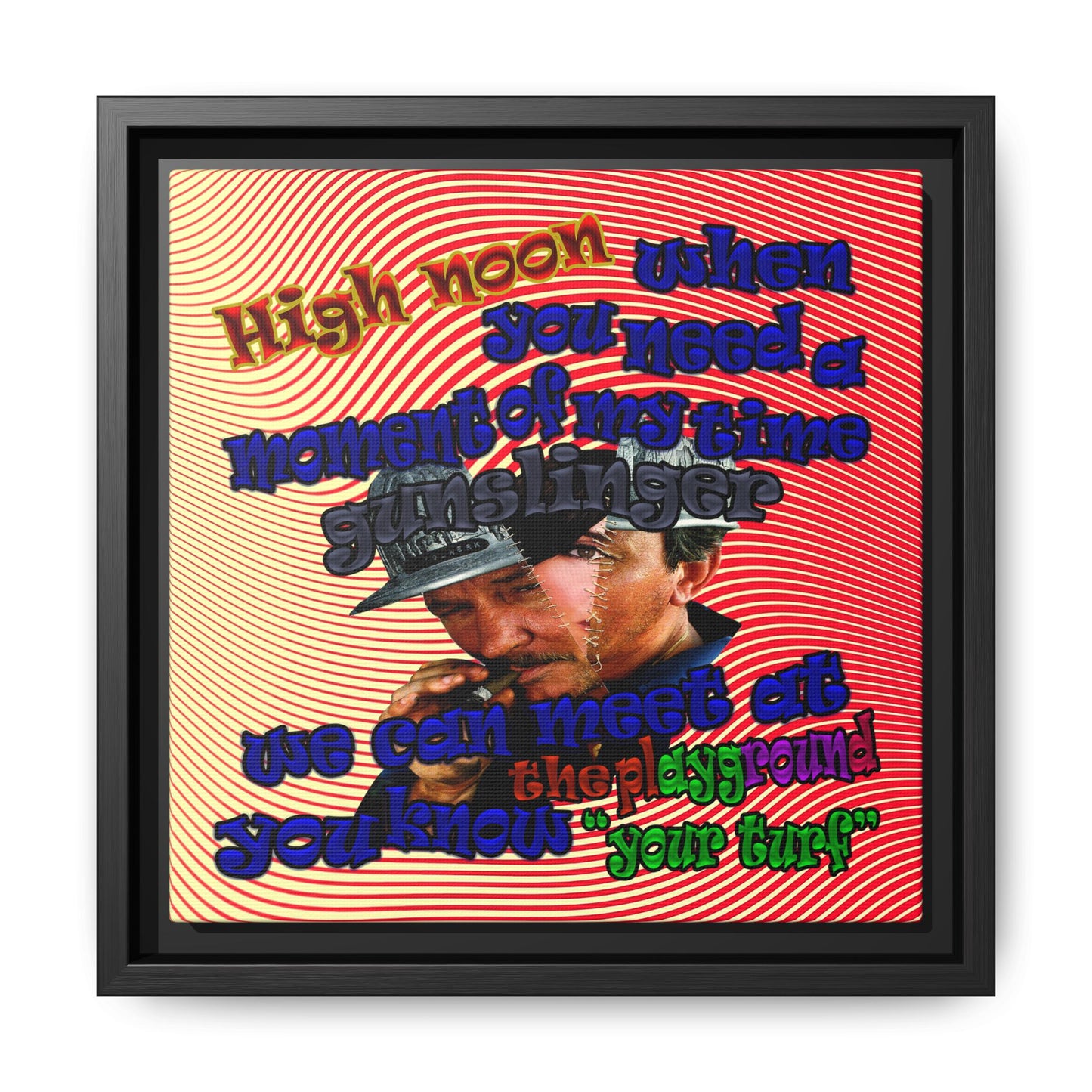 high noon - framed canvas art (yellow-orange wave)