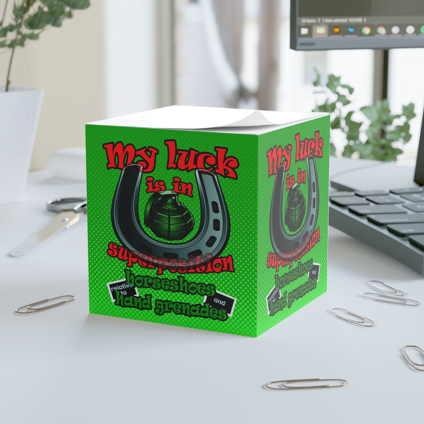 my luck - note cube (logo green)