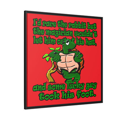 turtle race - framed canvas art (red)