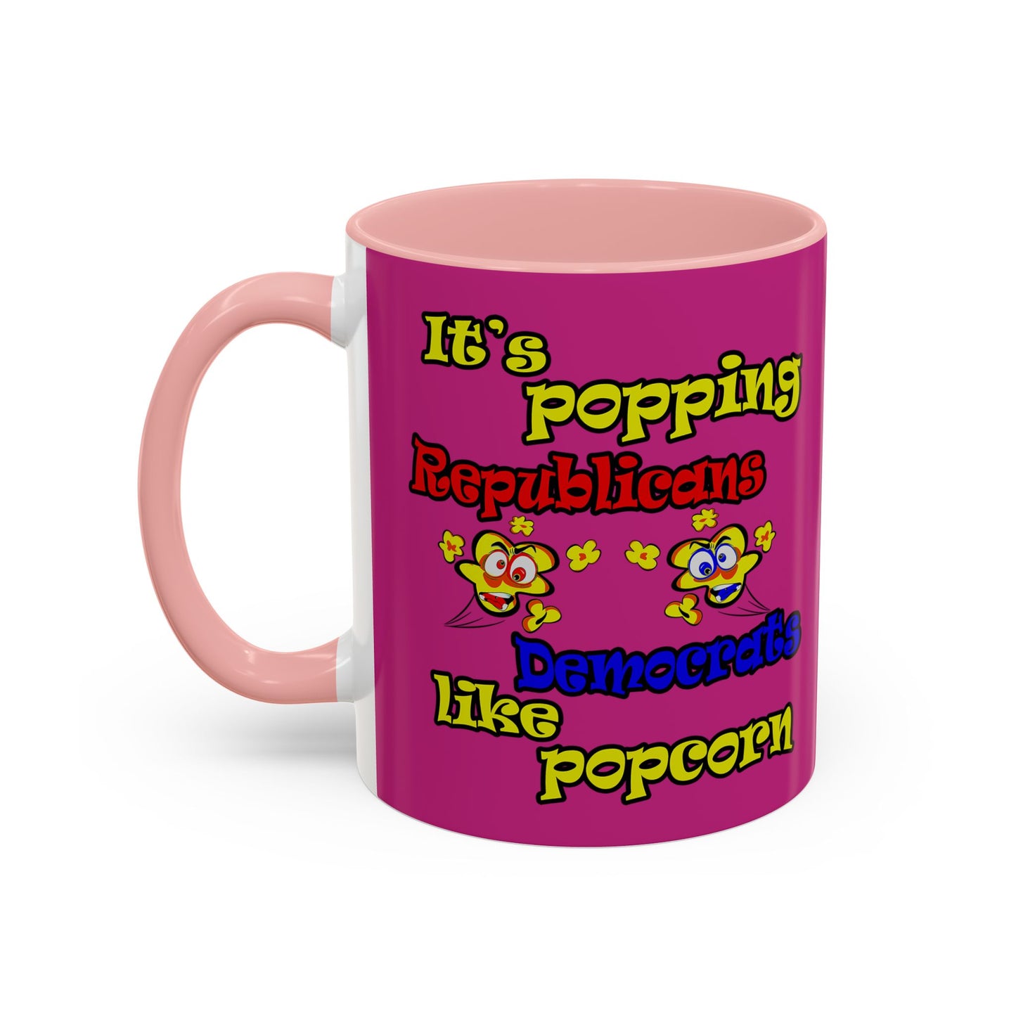 popping like popcorn - Accent Mug (pink)