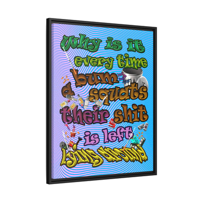 the bum's shit - framed canvas art (light blue-purple wave)