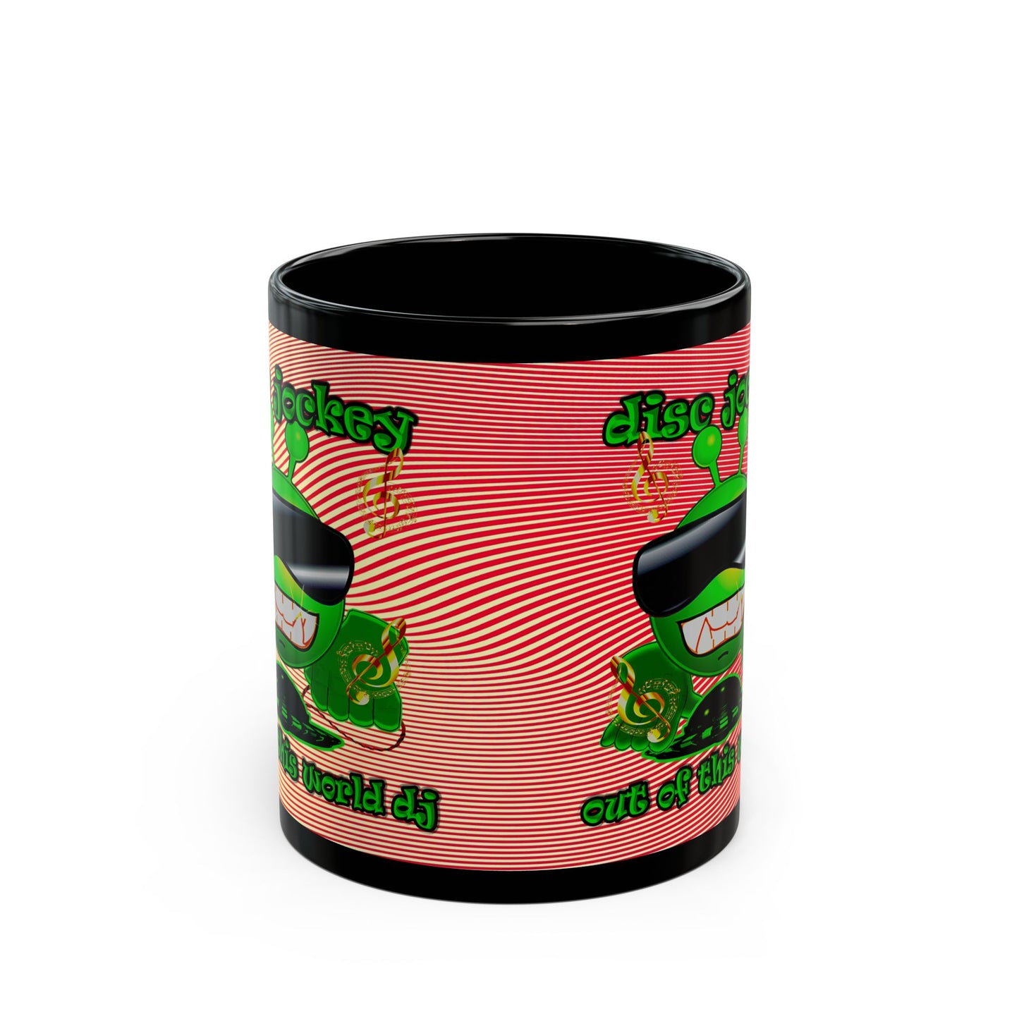 disc jockey - Black Mug (yellow-orange wave)