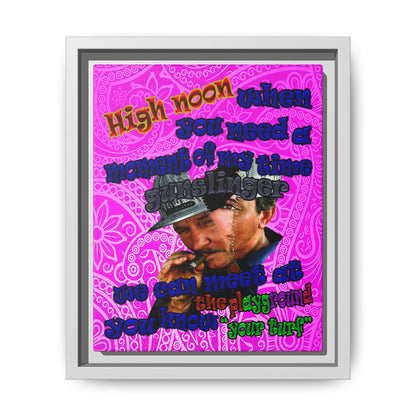 high noon - framed canvas art (pink swirl)