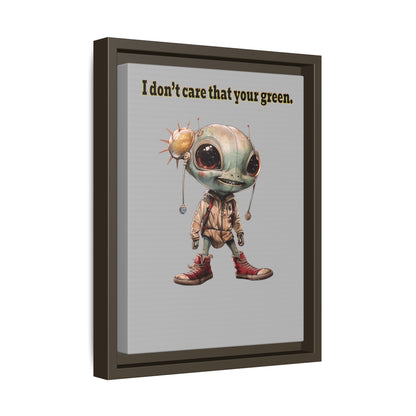 I don't care that your green - framed canvas art (light grey)
