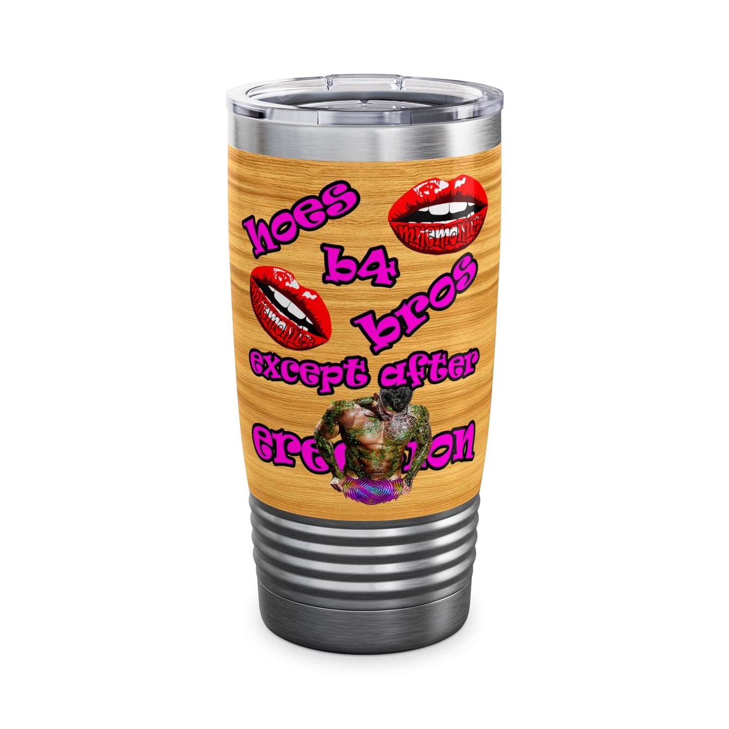 hoes b4 bros - Ringneck Tumbler, 20oz (butterscotch wood finish)