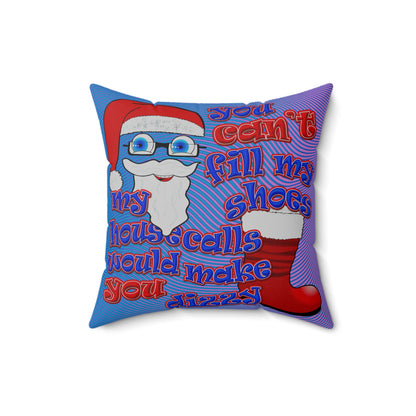 santa's shoes - Spun Polyester Square Pillow - (light blue-purple wave)