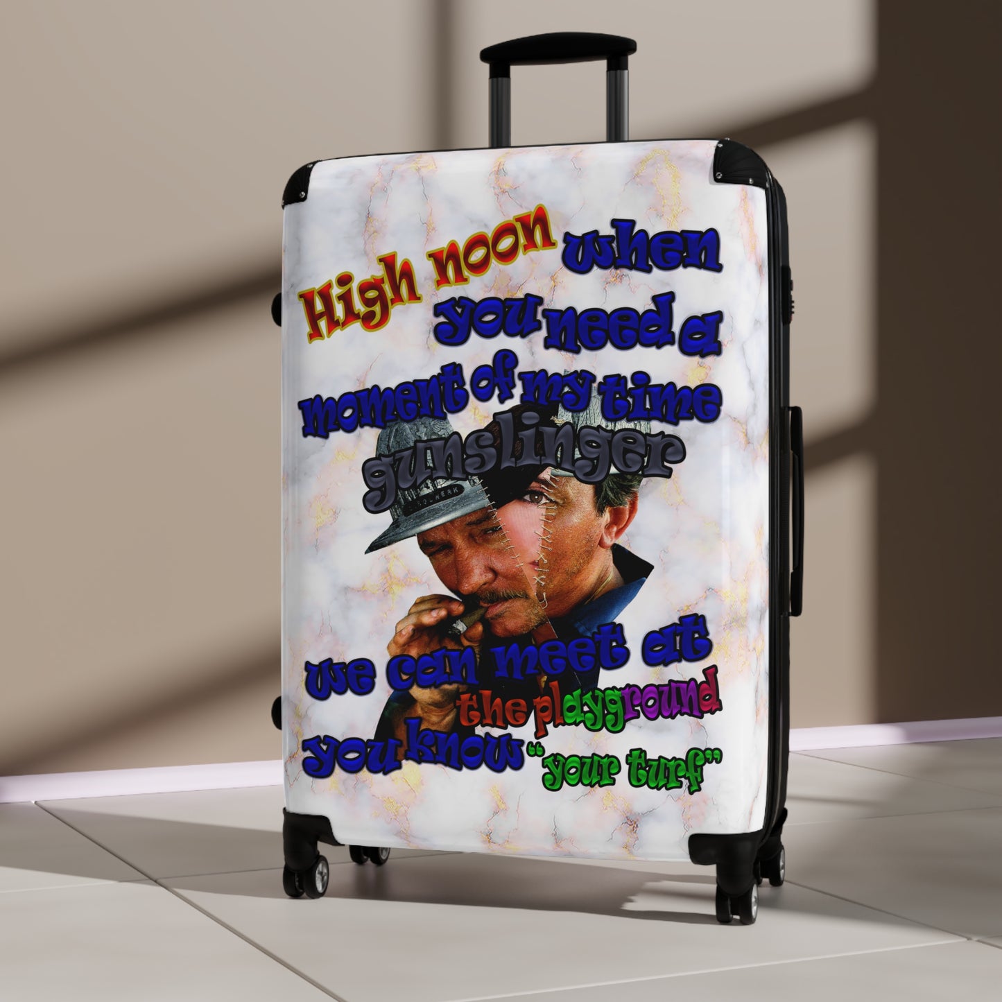 high noon - Suitcase (white marble)