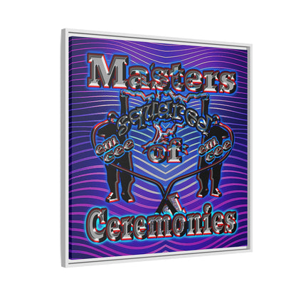 em cee squared - framed canvas art (purple wave)