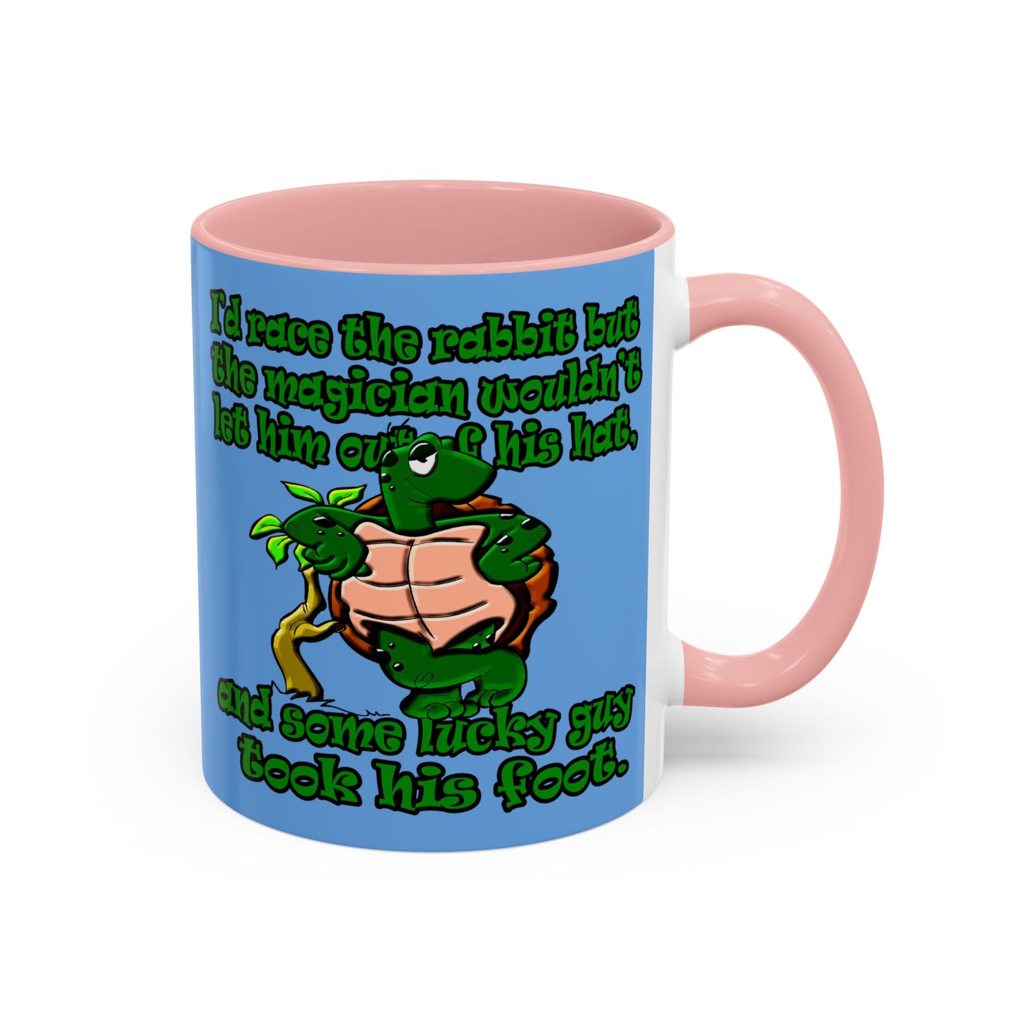 turtle race - Accent Mug (light blue)