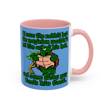 turtle race - Accent Mug (light blue)