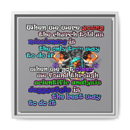 doggystyle - framed canvas art (grey)