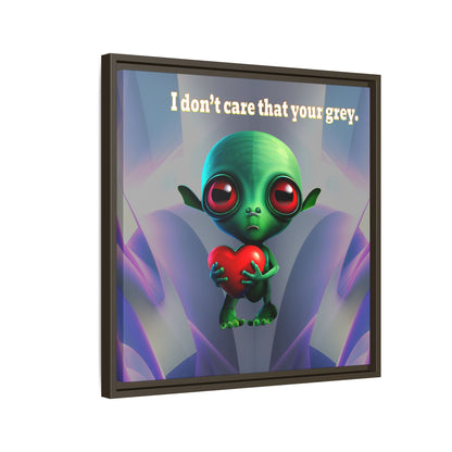 I don't care that your grey - framed canvas art (grey-pink wave)