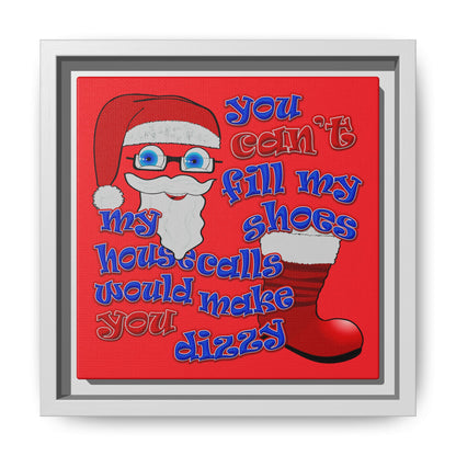 santa's shoes - framed canvas art (red)