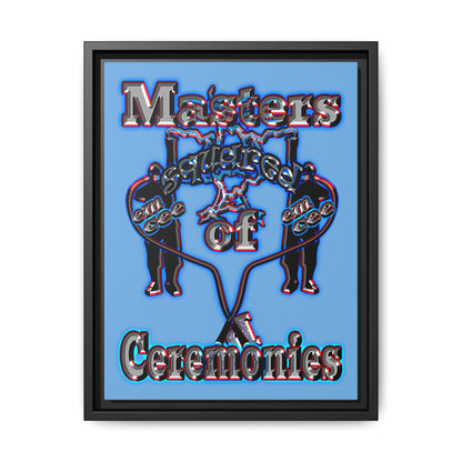 em cee squared - framed canvas art (light blue)