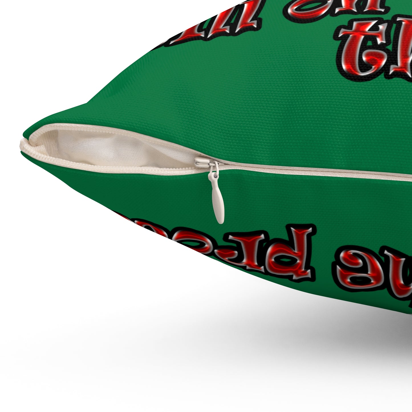 schrodinger's cat - Spun Polyester Square Pillow - (dark green)